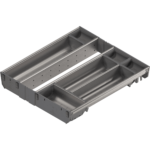 Комплект лотков для столовых приборов ORGA-LNE, в ящик шириной 450 мм, глубиной 450 мм, нержавеющая сталь/серый. ZSI.45VEI4