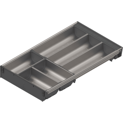 Комплект лотков для столовых приборов ORGA-LNE, в ящик шириной 400 мм, глубиной 500 мм, нержавеющая сталь/серый. ZSI.500BI3